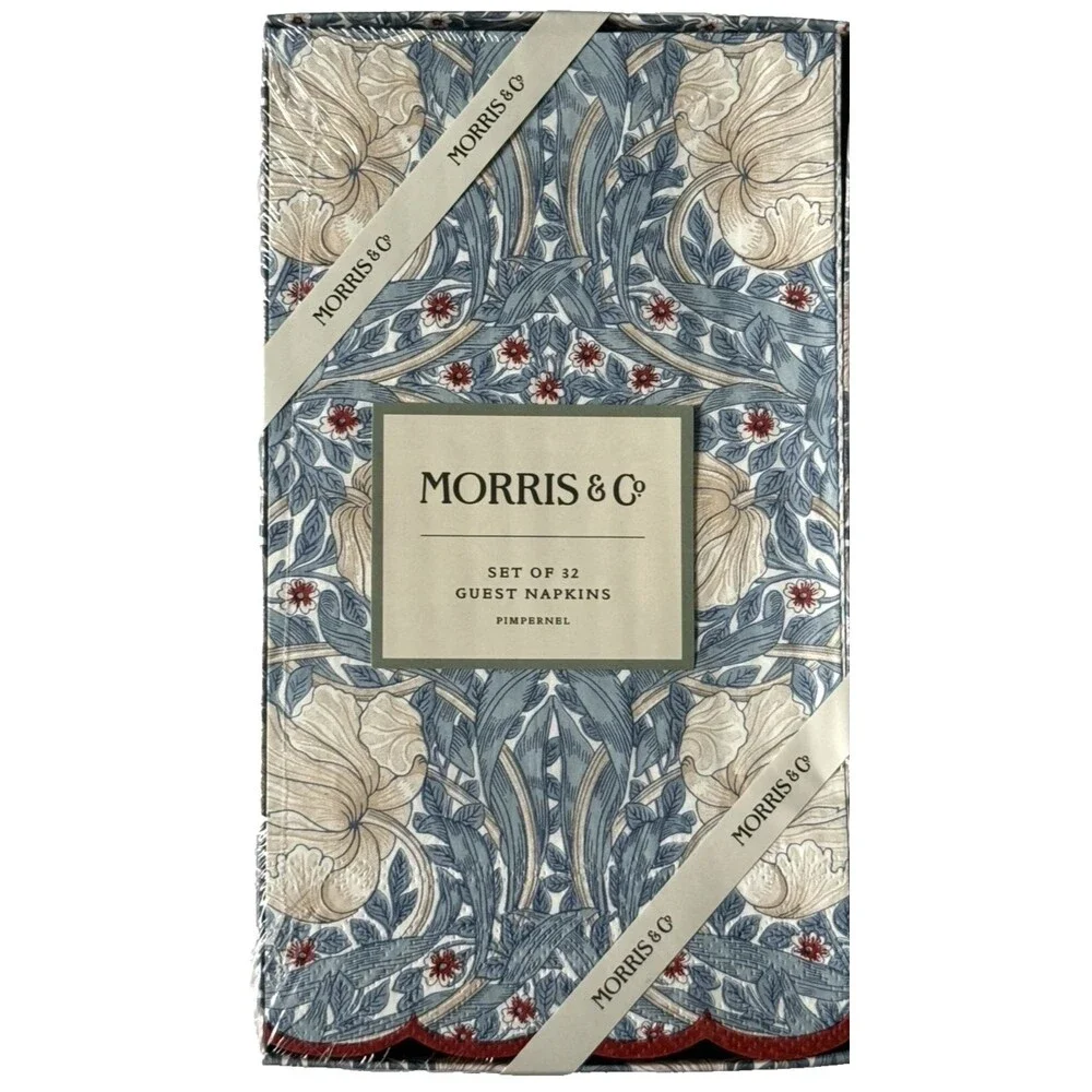 William Morris & Co Pimpernel 32 Paper Guest Napkins Floral Box Decoupage